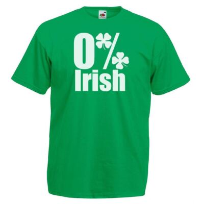 T-Shirt Erwachsene 0 % irisches vierblättriges Kleeblatt Irland St Patricks Day Unisex grün