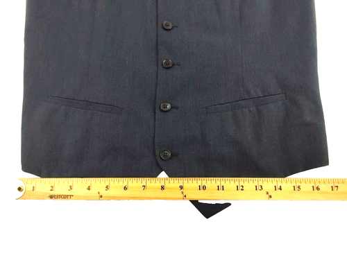 Perry Ellis Mens Vest Waistcoat Small Navy Blue 5 Button Polyester Blend - Picture 14 of 18