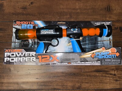 Atomic Power Popper 12X - Rapid Fire Foam Ball Blaster Gun Shoots Up Balls Toys