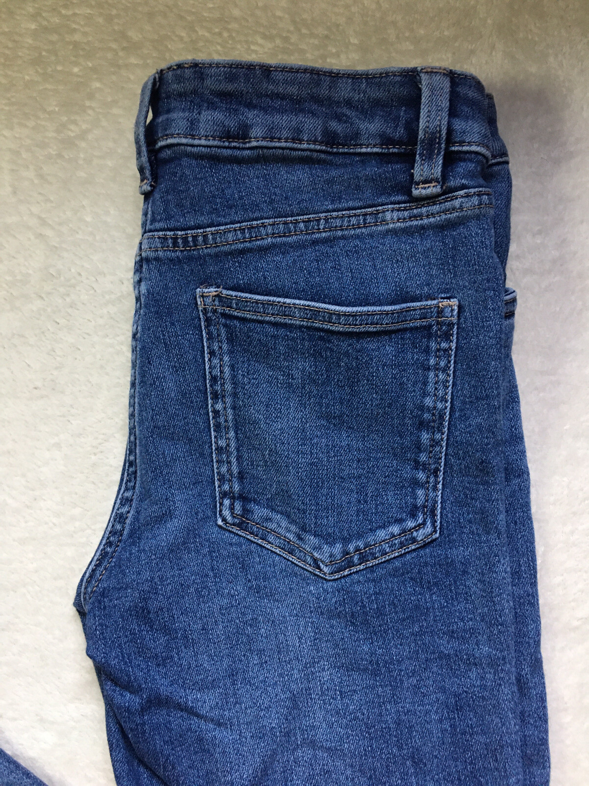 TWO PAIRS OF NEXT MID RISE BOOTCUT JEANS. SIZE 8 PETITE. BLUE. STRETCH