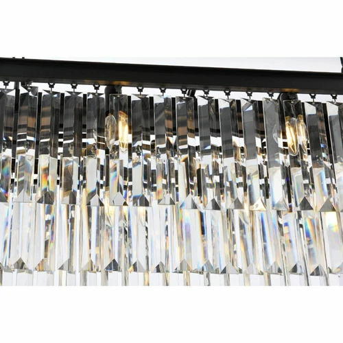 Crystal Chandelier Matte Black Dining Room Kitchen Island 12 Light Fixture 50 in - Picture 9 of 9