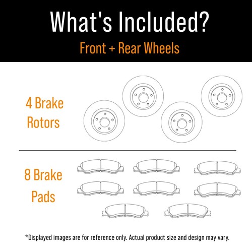 Front & Rear Brake Rotors + Ceramic Pads for 20162021 Chevy Cruze Bolt
