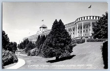 Mackinac Island Michigan MI Grand Hotel Real Photo Postcard RPPC 1930-50