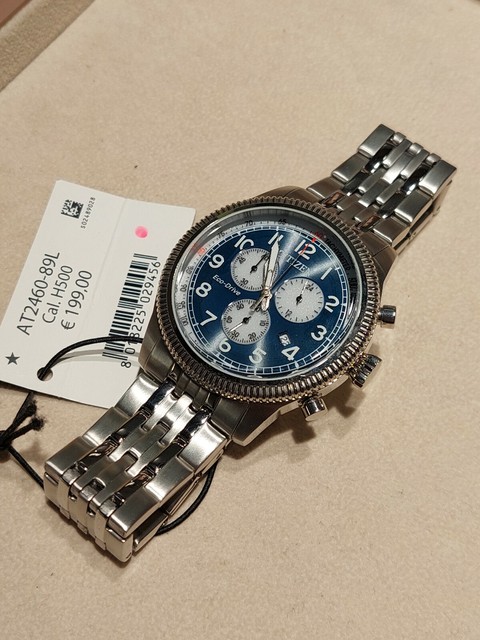 Orologio Citizen Aviator Crono Eco-drive acciaio 42mm Uomo Blu At2460-89l |  Acquisti Online su eBay