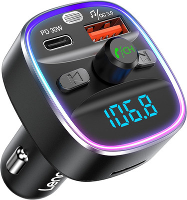 LENCENT Bluetooth 5.4 FM Transmitter Auto Adapter 48W [PD 30W & 18W] [7 Farben L