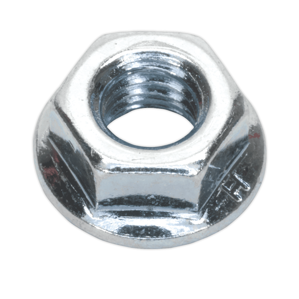 Sealey FN6 Zinc Plated Serrated Flange Nut M6 - Pack of 100
