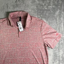 NEW Adidas Golf Polo Shirt Fairway JQ Athletic Fit Pink Pattern XL