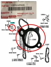 COROLLA MATRIX PRIUS 2ZRFE ENGINE GENUINE TOYOTA TIMING CHAIN TENSIONER GASKET