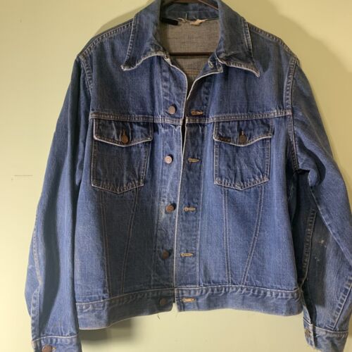 Sears Roebuck Vintage Denim Jacket Men’s Medium Button Down Pockets Jean  Coat