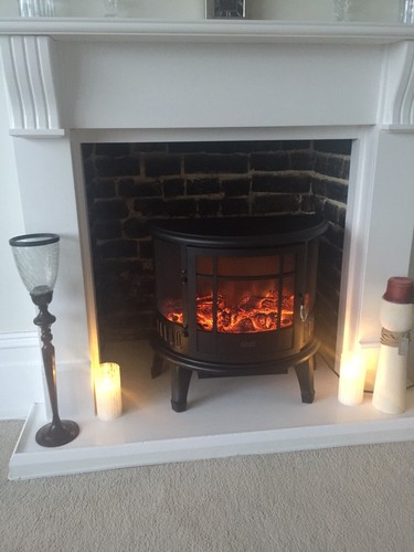 LIVIVO LF241 1800W Electric Fireplace Black for sale online