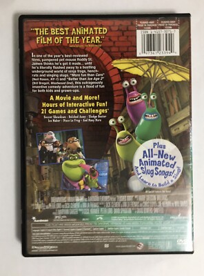 Flushed Away 2006 & 1000 Sing'n Slugs 2007 DVD's, Very Good
