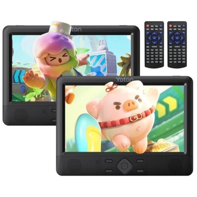 YOTON 10,5'' Tragbarer DVD Player für zwei Autos, Kopfstütze, Doppelbildschirm