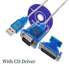 For USB 2.0 To RS232 COM Port 9 Pin Serial DB25 DB9 Adapter Cable Converter USA