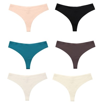 Ice Silk Thongs for Women Seamless Briefs Low Waist Panties Invisible Underwear