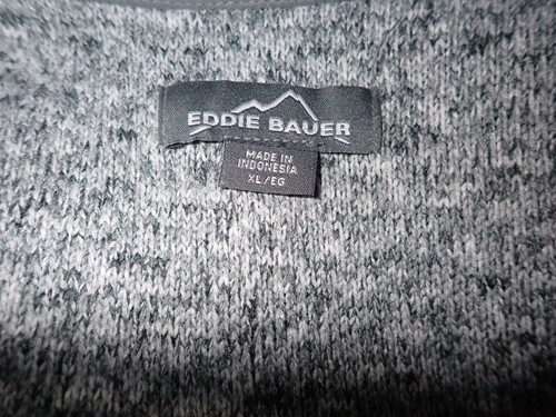 Eddie Bauer 1/4 Zip Fleece Sweater Pullover Sweatshirt Gray Mens L Outdoor - Picture 9 of 9