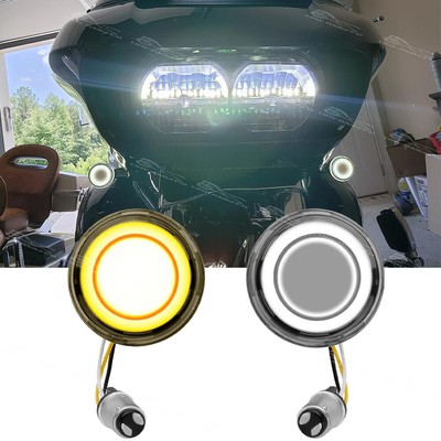 2X 1157 Running Turn Signal Light Amber White For Harley Street Glide Road Gilde