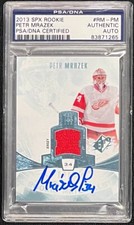 PETR MRAZEK SIGNED 2013 UPPER DECK SPX #RM-PM ROOKIE CARD PSA/DNA RED WINGS