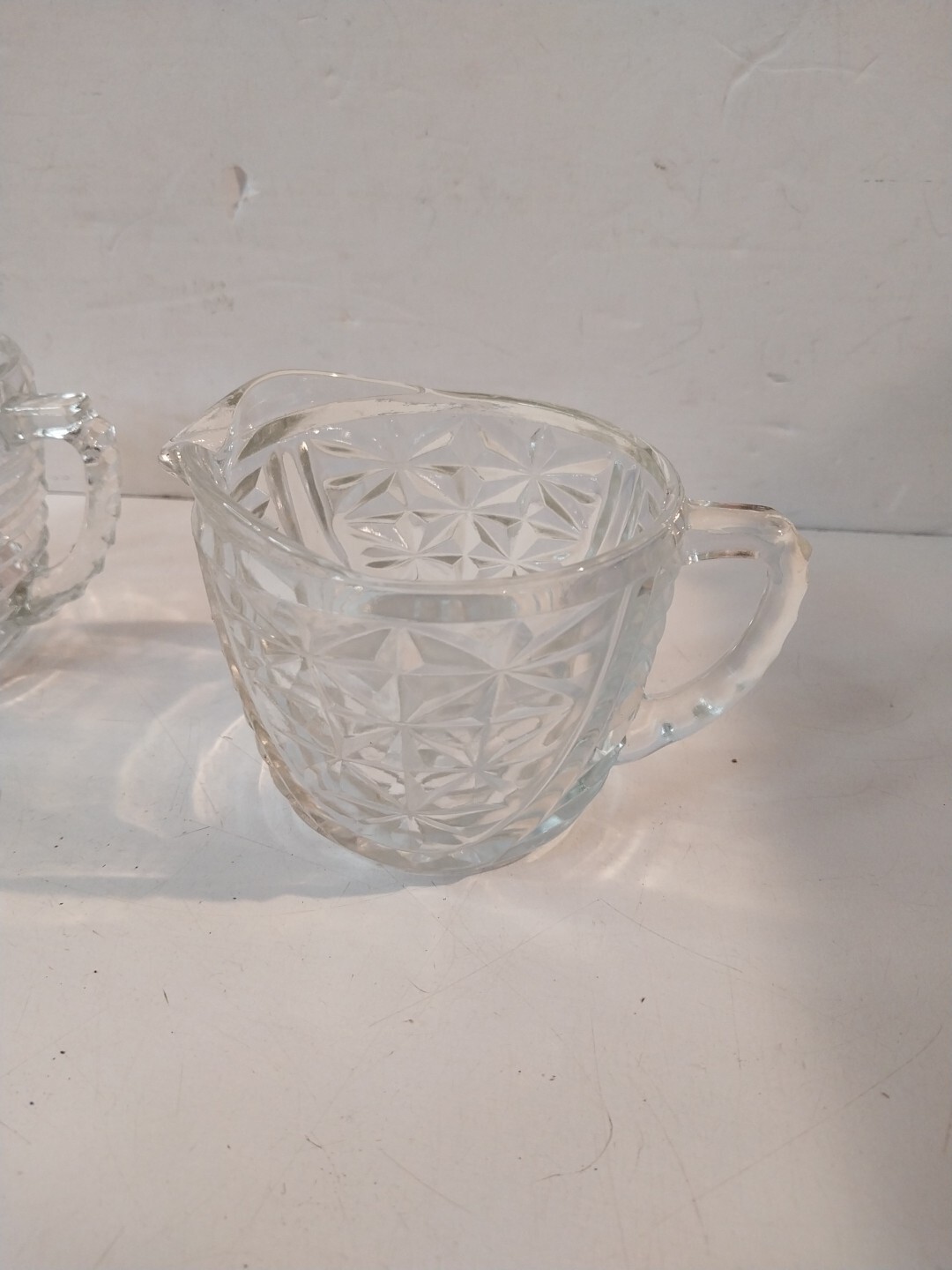 American Glass Cream and Sugar Set 2 1/2” Tall Vintage