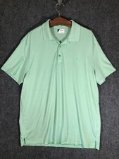 IZOD Golf Polo Shirt XL Mens Green Stripes Casual Regular Fit Short Sleeve Reg