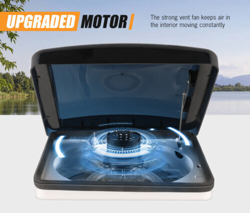 14" RV Roof Vent Fan 12V 10 Speeds Rain Sensor Camper Van Motorhome Caravan - Picture 6 of 12