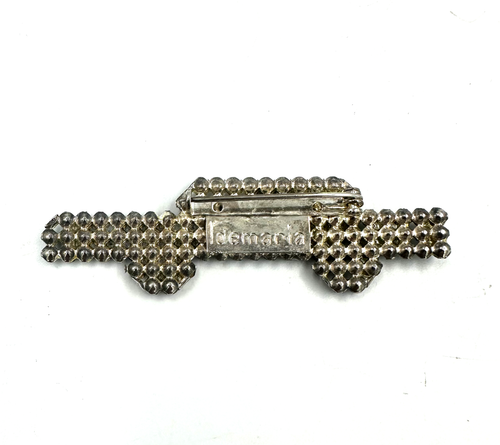 Rare Vintage Idemaria Green Rhinestone Car Broach and Pin Made in Italy - Picture 6 of 7