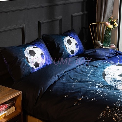 3D Print Soccer Ball Basketball Sports Boys Kids Doona Bed Duvet Quilt Cover Set - Bild 7 von 66