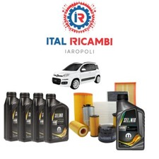 KIT TAGLIANDO 3 FILTRI + 4 LT OLIO FIAT PANDA 0.9 TWINAIR NATURAL POWER DAL 2012