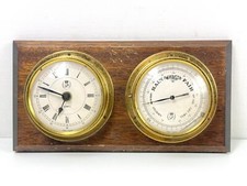 Vintage GB Barometer Clock Wall Mount Weather Station Spare/Repair Display Props