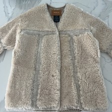 Zimmermann Kaleidoscope Shearling Jacket S/m Color Vanilla Nwt Missing Belt