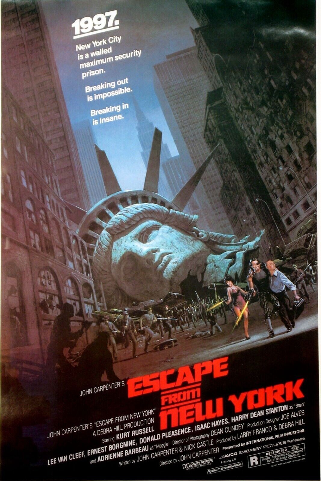 Escape from New York 1981 | POSTER 24 X 36 Inches