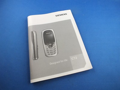 Original Siemens C72 Anleitung User Guide Bedienungsanleitung Deutsch English