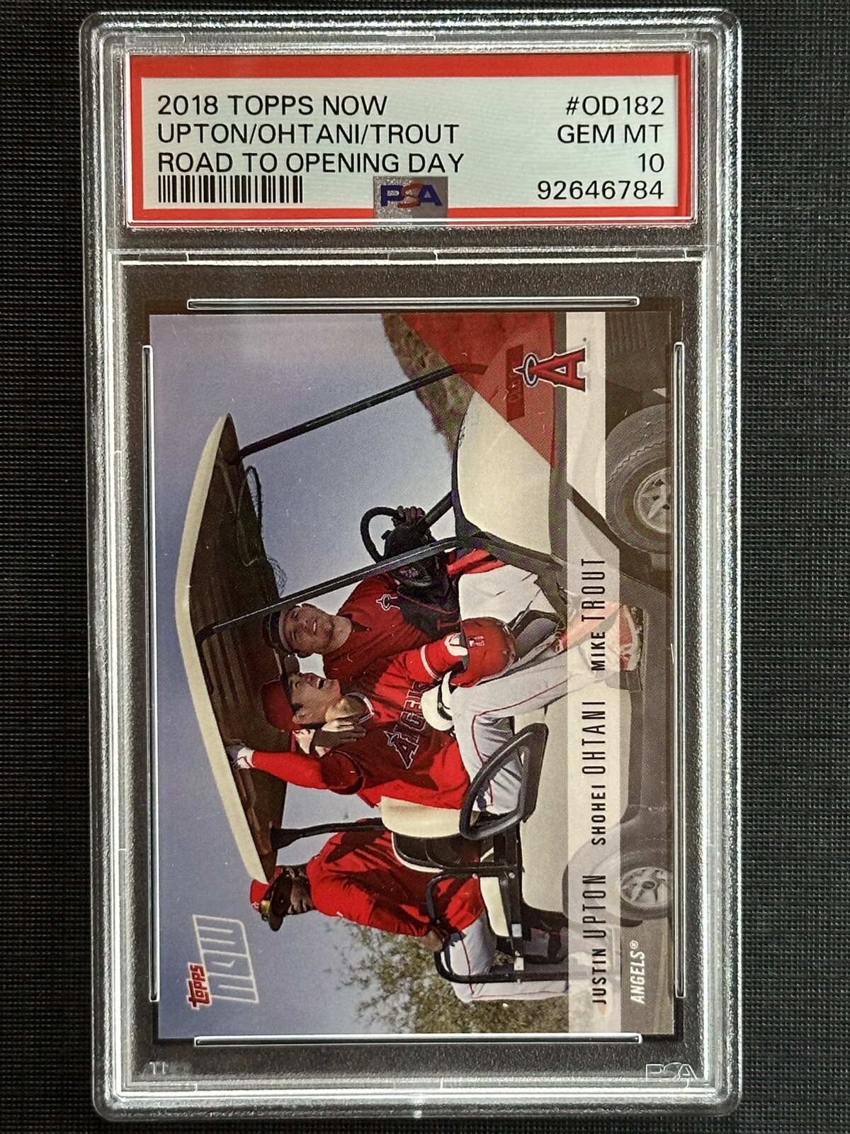 2018 Topps Now Upton Ohtani Trout Road to Opening Day #OD182 PSA 10 GEM MINT