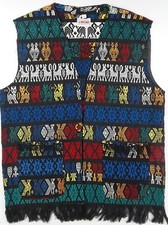 Vintage Aztec Southwestern Navajo Blanket vest Size Medium LA Original fringe M