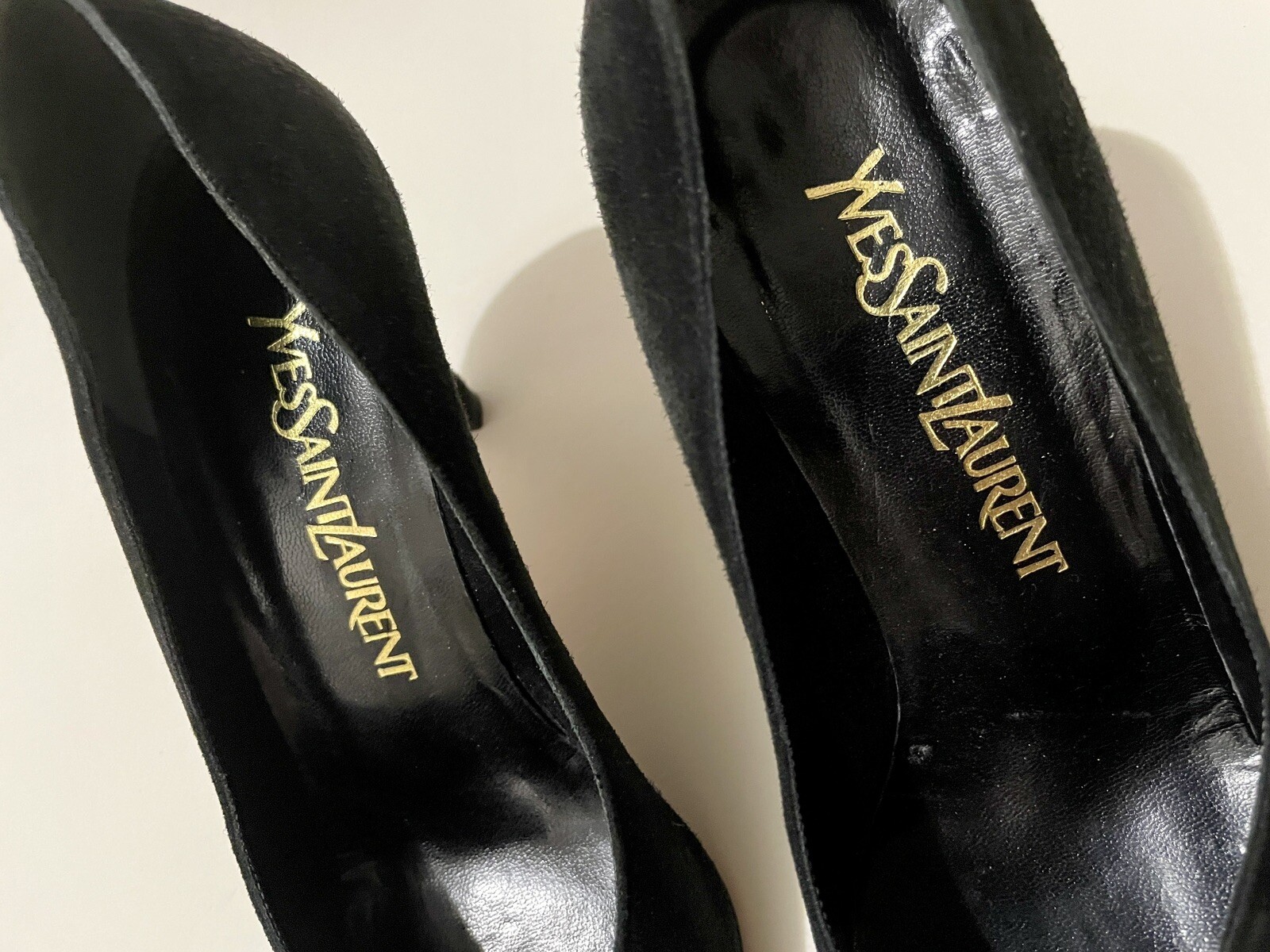 SAINT LAURENT Decolte donna vintage YSL nere in pelle con tacco taglia 6M Made in Italy