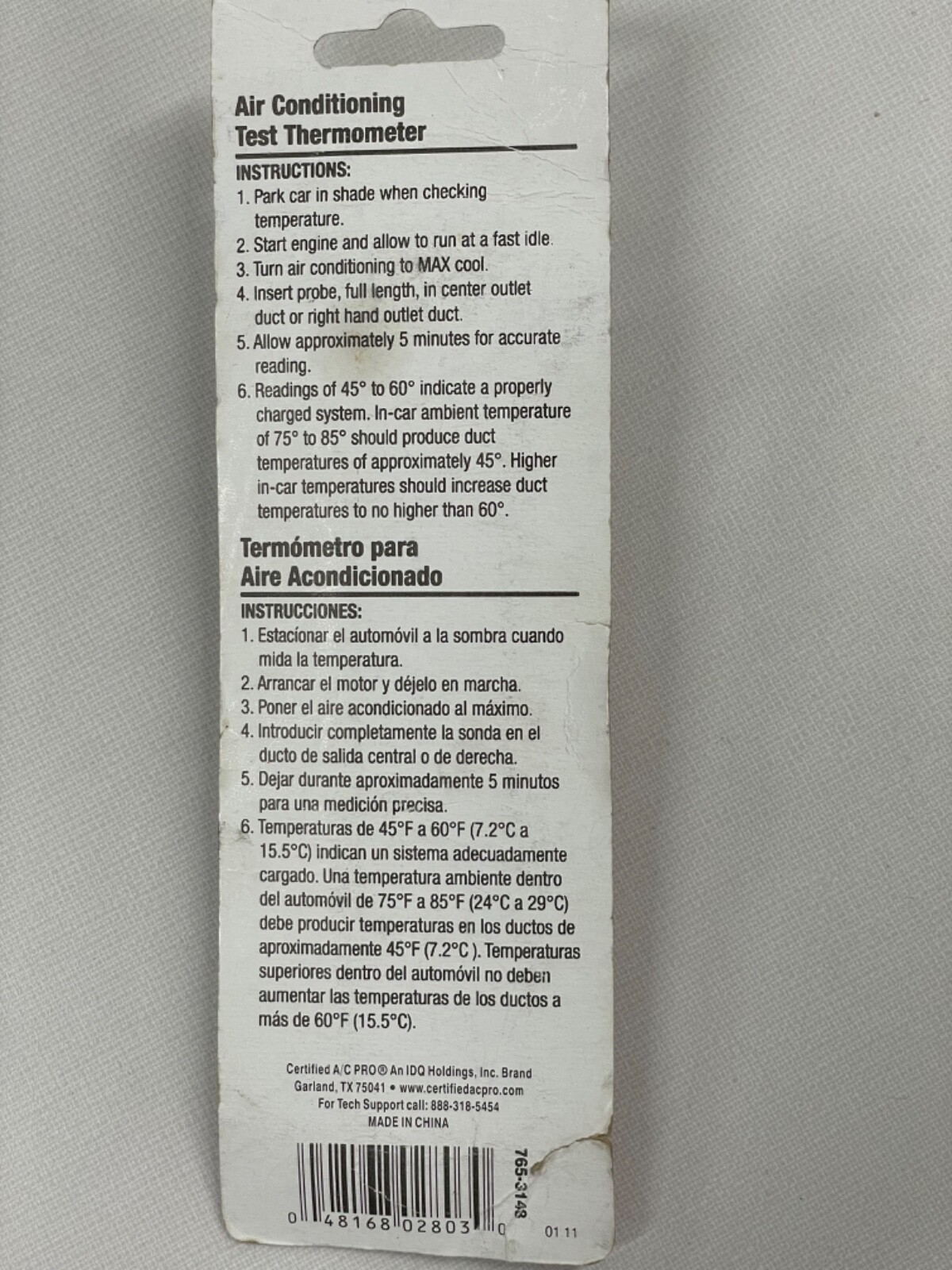 A/C Pro Auto Air Conditioning Test Thermometer Automotive Home HVAC