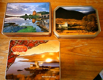 Menge drei Keksdosen mit Thema Scottish Castle, schöner Zustand, leer