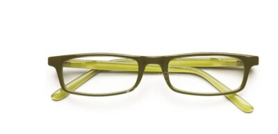 B+D DARK AND LIGHT GREEN READING GLASSES +1.00