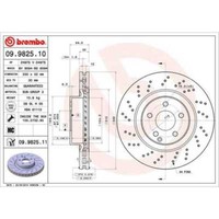 Brembo 2X Bremsscheibe Vorne 330 Gelocht/Innenbel. FüR Mercedes-Benz