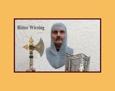 Militaria Larp Massiv Eisen Kettenhaube Ritter R&uuml;stung Haube Ketten Helm  C15
