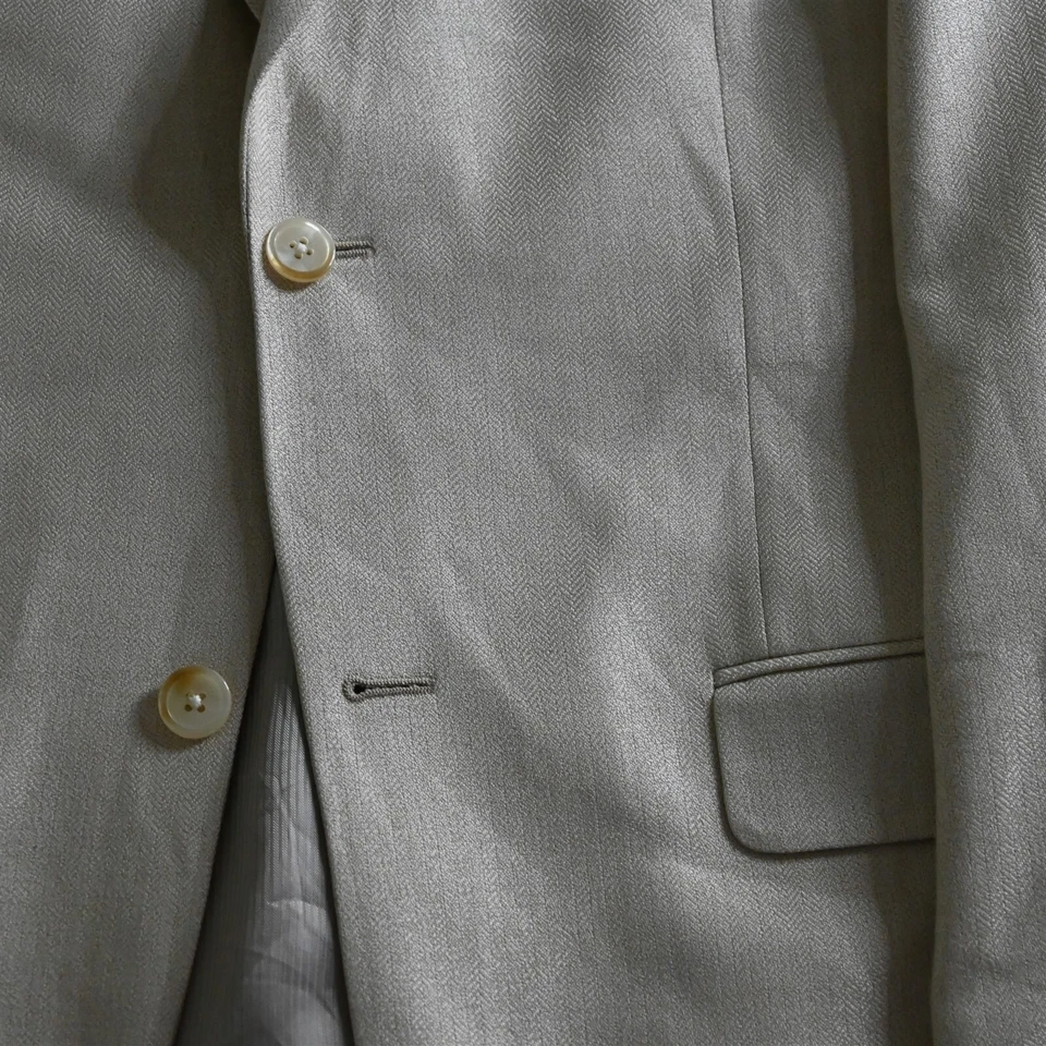 Chaqueta Abrigo Deportivo Jack Victor 40R Beige Espiga Georgewood Lana Seda Foto 3 de 4