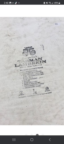 Vintage Tasman Lambskin From New Zeland Genuine Lambskin - Picture 5 of 8