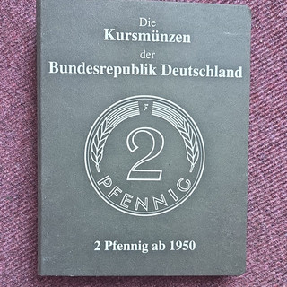 Münzalbum/Folder Kursmünzen BRD 2 Pfennig ab 1950 mit wenigen Münzen