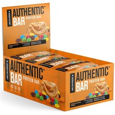 Authentic Bar Peanut Butter Candy Protein Bars - Tasty Meal Replacement Energy