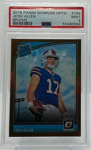 2018 Donruss Optic Josh Allen Rated Rookie #154 Bronze Prizm (RC) - PSA 9