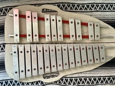 Ludwig Glockenspiel 1960s Marching Xylophone Bell Kit Lyre Wood Mount Chicago