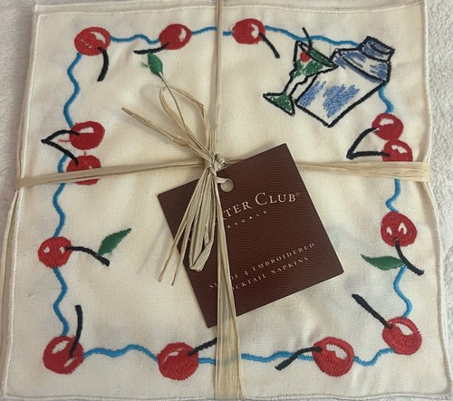 2 SETs of 4 Variety New Charter Club Cocktail Napkins 8 Napkins Total - Picture 2 of 8