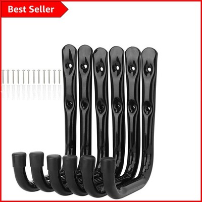 Schwerlast Garage Aufbewahrung Leiter Haken - 6er Pack Wandhalterung Organizer, schwarz