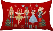 Christmas Pillow Covers 12X20 Inch Red Nutcracker Christmas Decor Winter Holiday