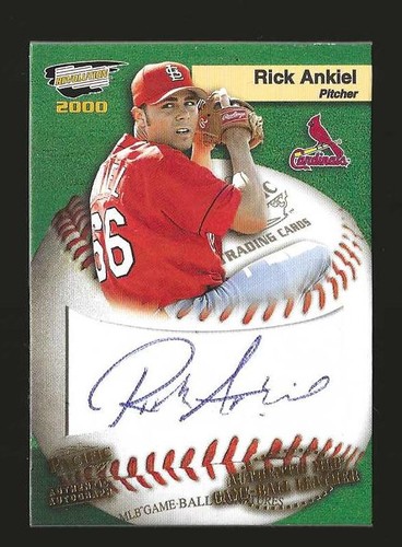 2000 Pacific Revolution Rick Ankiel Cardinals Game Used Ball Auto Rare Sp