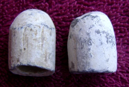 New Listing(2) DUG CIVIL WAR FIRED CONFEDERATE TOWER ENFIELD BULLETS  (PORT HUDSON)